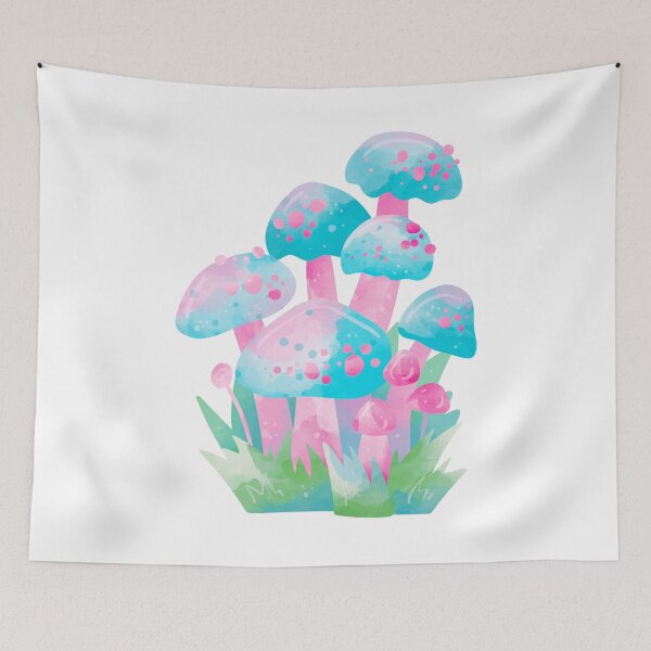 Item preview, Magic Mushroom Art Mix Pink Blue Pattern designed and sold by LLdreams.