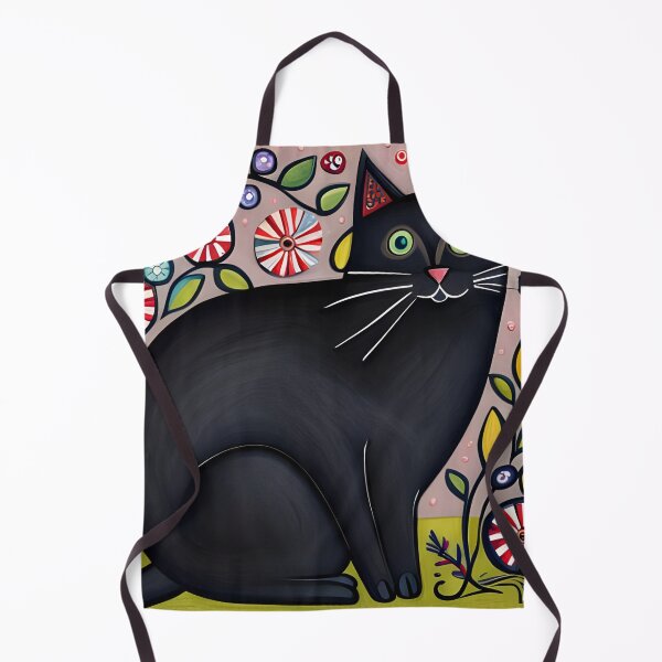 Item preview, Happy Black Cat and Flowers designed and sold by Reclining Buddha Cat.