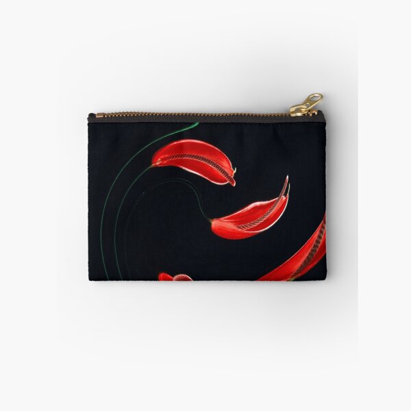 Item preview, Flores de flamenco rojo arremolinadas, foto con fondo negro. designed and sold by evadesignbubble.