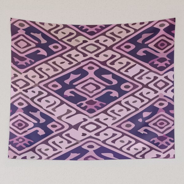 Item preview, Vibrant violet ethnic embroidery poncho huipil mexican folk art textile designed and sold by T-Mex.