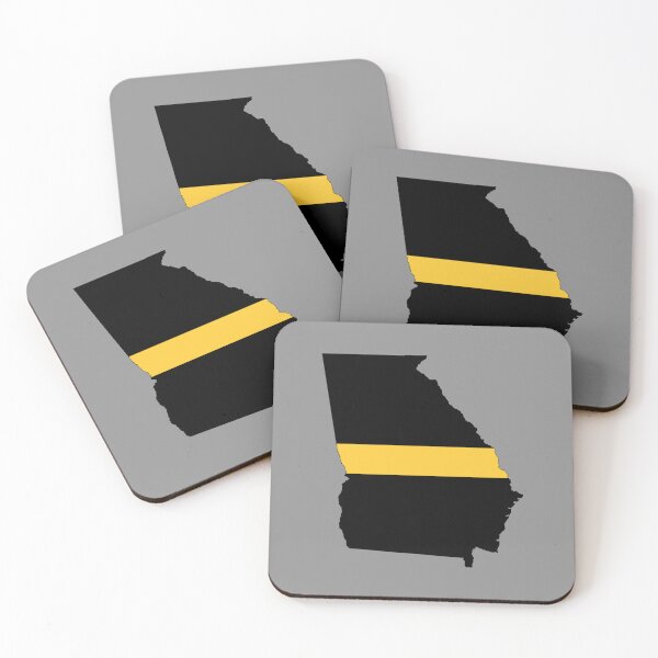 Item preview, Georgia state outline 911 Dispatcher Emergency Telecommunications Thin Gold Line flag designed and sold by GulfCoastDesign.
