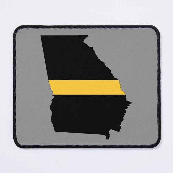 Item preview, Georgia state outline 911 Dispatcher Emergency Telecommunications Thin Gold Line flag designed and sold by GulfCoastDesign.