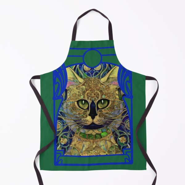 Item preview, Abstract Portrait of a Cat in Vintage Tiffany Style Stained Glass Look designed and sold by Sandy Richter.