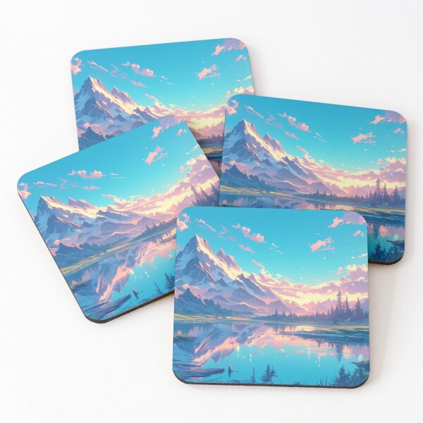 Item preview, Dawn at the mountain lake designed and sold by PinkisCreations.
