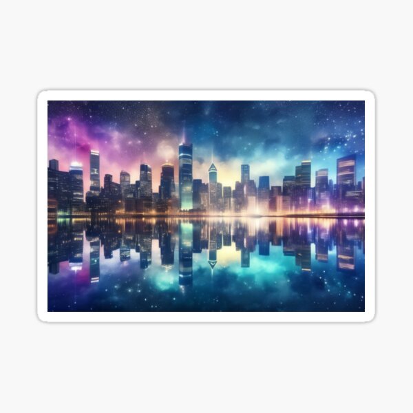 Whispers of the Unseen City: A Watercolor Waking Sticker