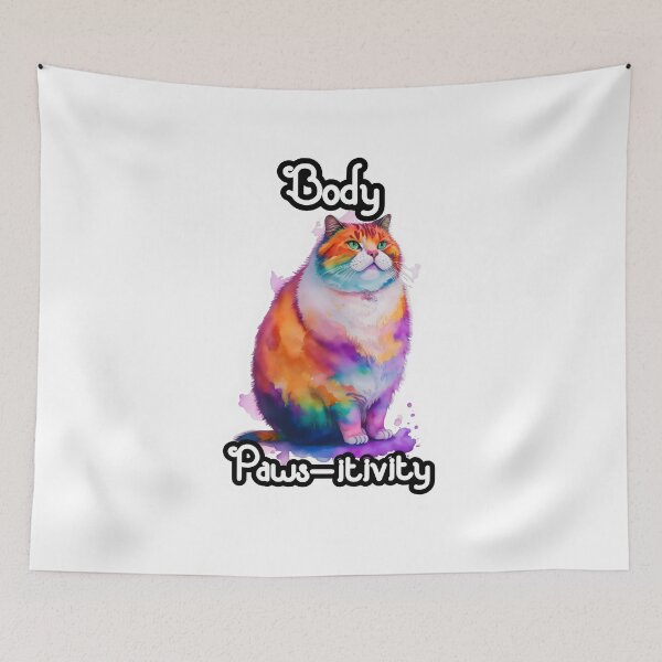 Item preview, Chubby Pawsitivity: Watercolor Cat Motivation designed and sold by MillennialVibe.