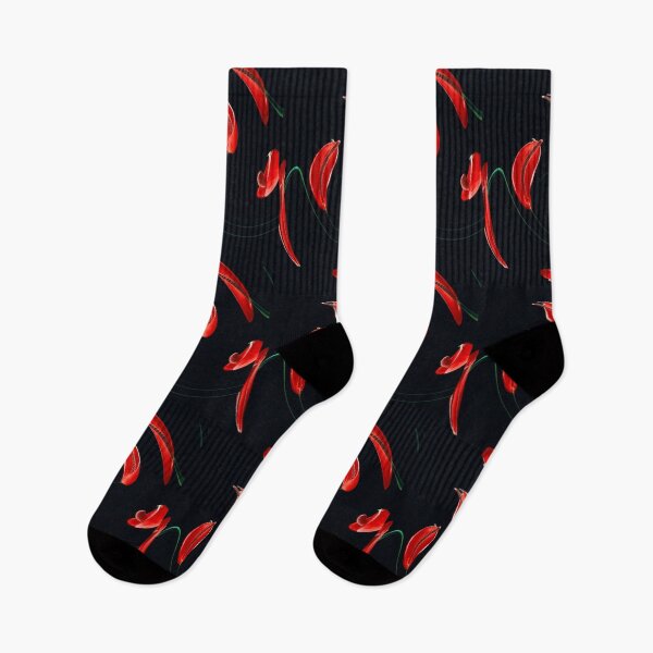 Item preview, Swirling red flamingo flowers, photo with black background. designed and sold by evadesignbubble.
