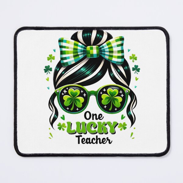 Item preview, Messy bun Teacher, Saint Patrick's Day Teacher, Teacher Appreciation, Shamrock, Women Teacher designed and sold by behindthefacts.