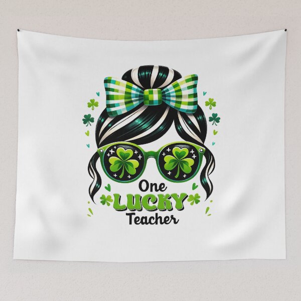 Item preview, Messy bun Teacher, Saint Patrick's Day Teacher, Teacher Appreciation, Shamrock, Women Teacher designed and sold by behindthefacts.