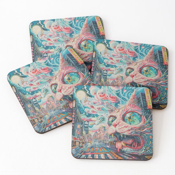 Item preview, Psychedelic Cats Art designed and sold by nomiraclehere.