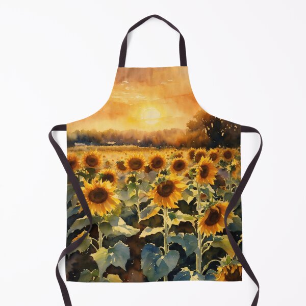 Item preview, Watercolor Sunflower Field at Sunset designed and sold by AmberRoseWrites.