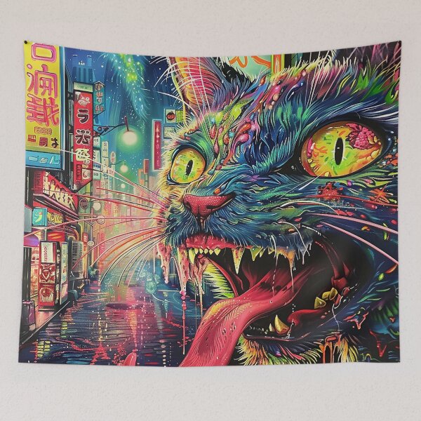 Item preview, Psychedelic Cats Art designed and sold by nomiraclehere.