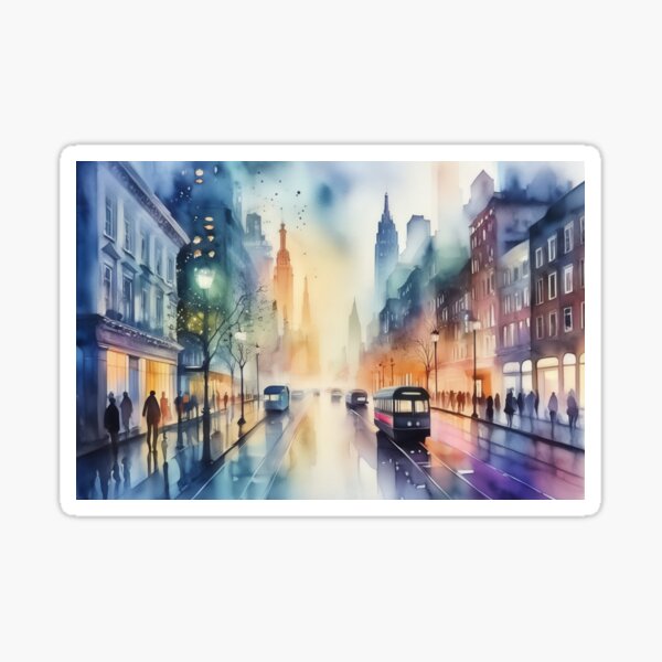 Crystal City Whispers: A Watercolor Journey Sticker