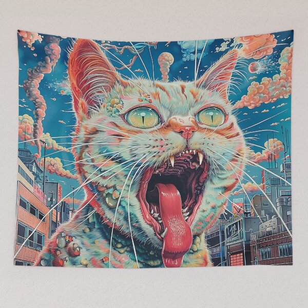 Item preview, Psychedelic Cats Art designed and sold by nomiraclehere.