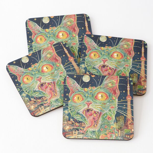 Item preview, Psychedelic Cats Art designed and sold by nomiraclehere.
