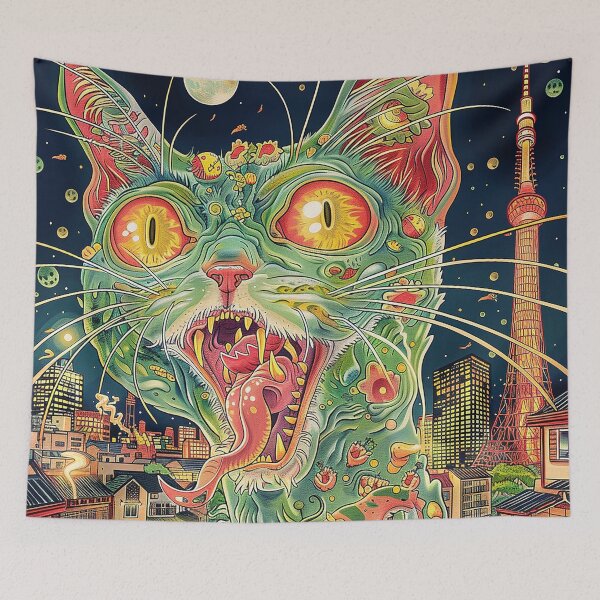 Item preview, Psychedelic Cats Art designed and sold by nomiraclehere.