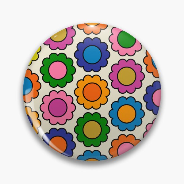 Item preview, Colorful Flowers Happy Retro Pattern designed and sold by kierkegaard.