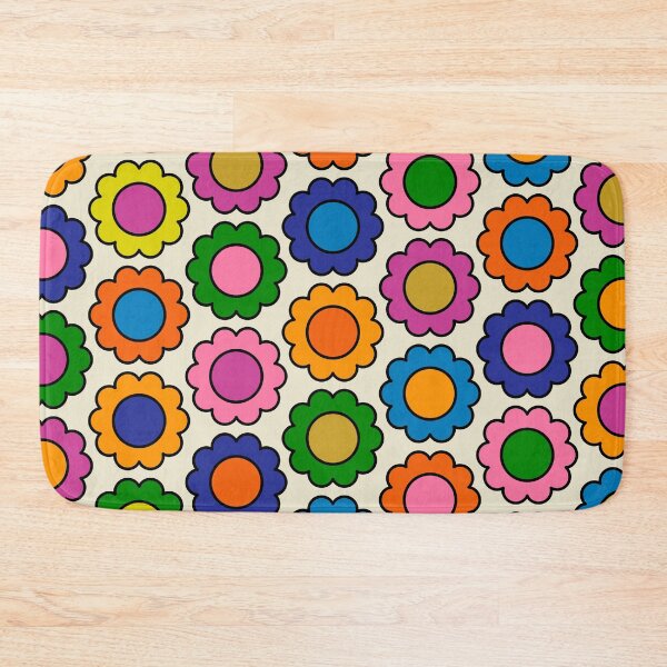Item preview, Colorful Flowers Happy Retro Pattern designed and sold by kierkegaard.