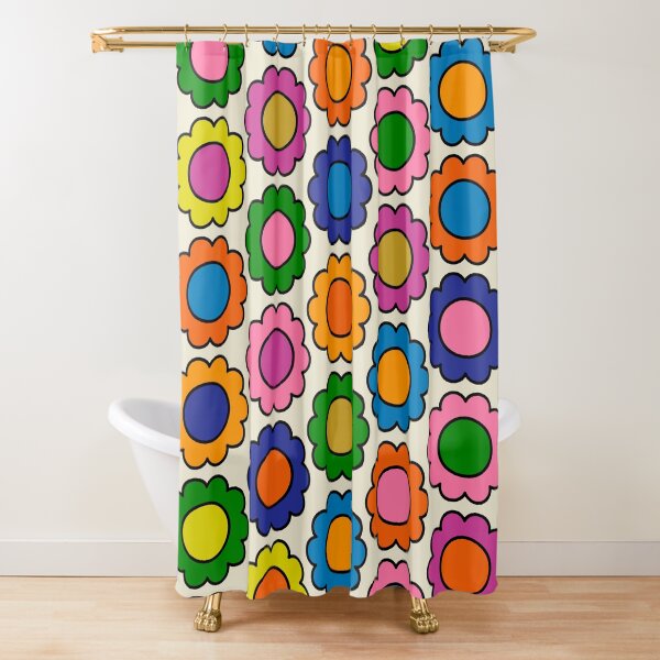 Vista previa del artículo con la obra «Patrón retro feliz de flores coloridas», diseñado y vendido por kierkegaard.