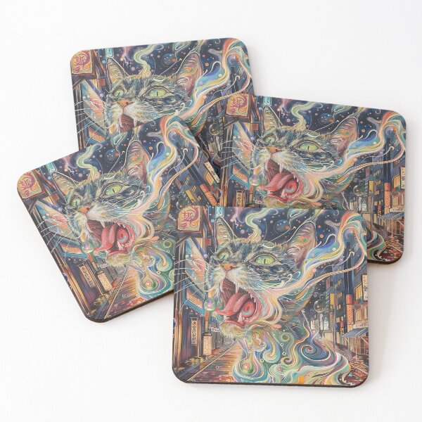 Item preview, Psychedelic Cats Art designed and sold by nomiraclehere.