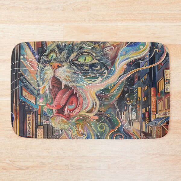 Item preview, Psychedelic Cats Art designed and sold by nomiraclehere.