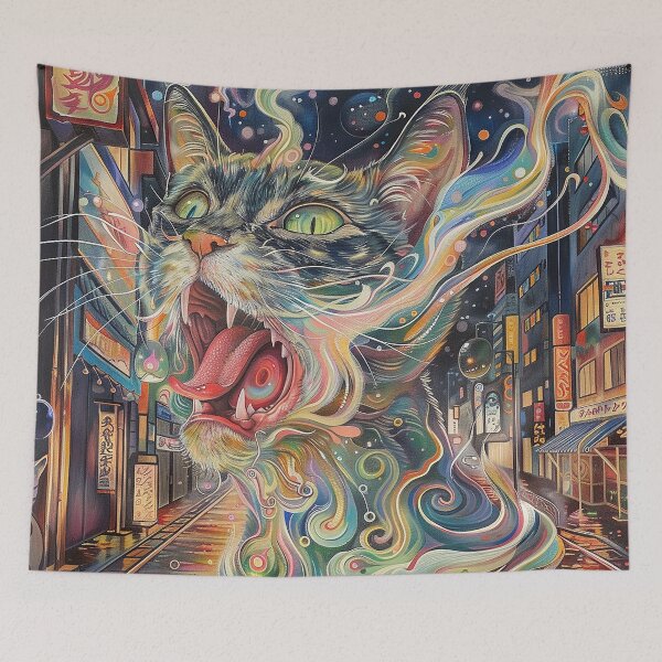 Item preview, Psychedelic Cats Art designed and sold by nomiraclehere.
