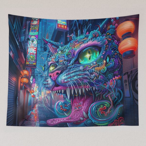 Item preview, Psychedelic Cats Art designed and sold by nomiraclehere.