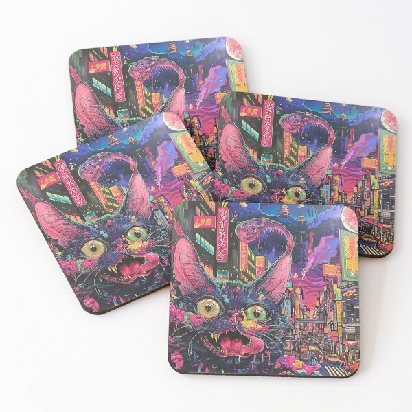 Item preview, Psychedelic Cats Art designed and sold by nomiraclehere.