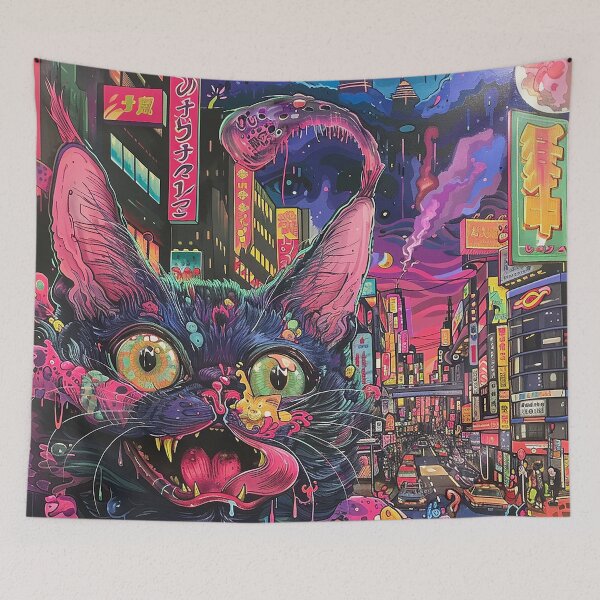 Item preview, Psychedelic Cats Art designed and sold by nomiraclehere.