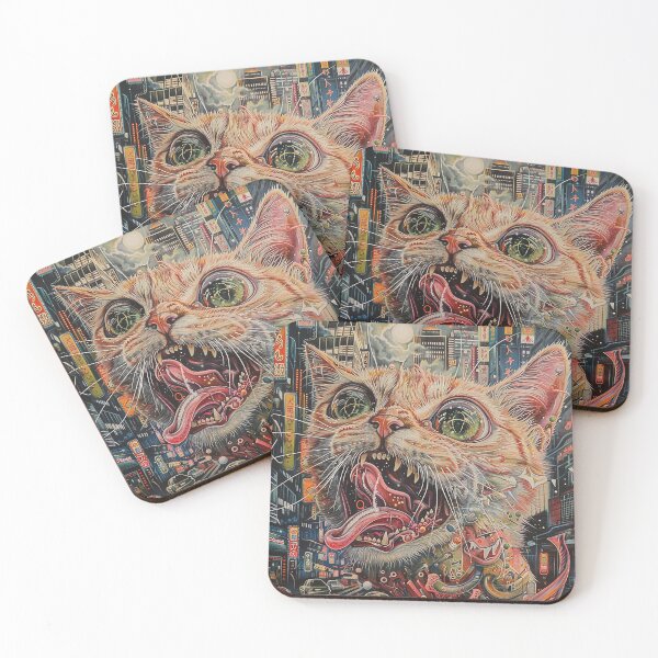 Item preview, Psychedelic Cats Art designed and sold by nomiraclehere.