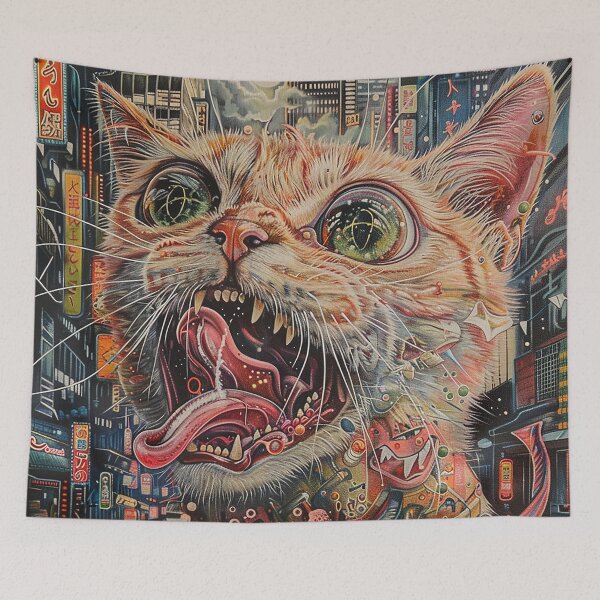 Item preview, Psychedelic Cats Art designed and sold by nomiraclehere.