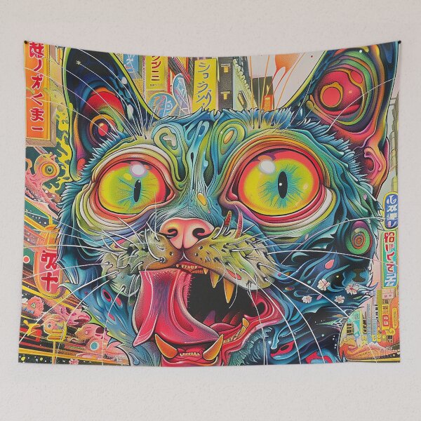 Item preview, Psychedelic Cats Art designed and sold by nomiraclehere.