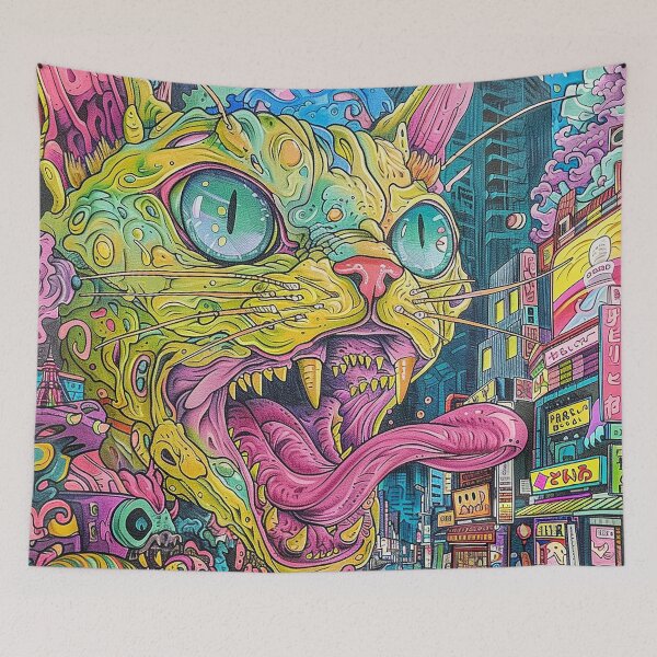 Item preview, Psychedelic Cats Art designed and sold by nomiraclehere.