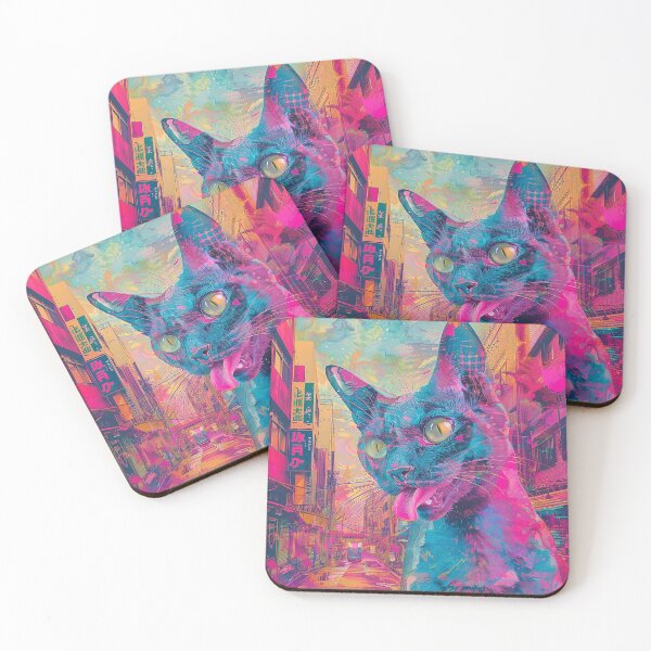 Item preview, Psychedelic Cats Art designed and sold by nomiraclehere.
