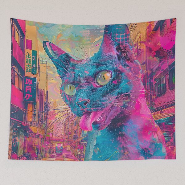 Item preview, Psychedelic Cats Art designed and sold by nomiraclehere.