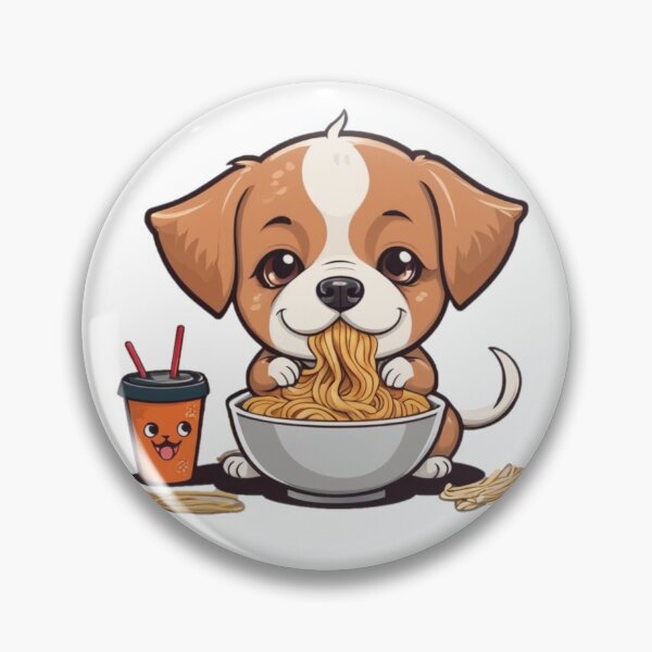 Item preview, Cute dog eating noodles 2 designed and sold by LykosShop.
