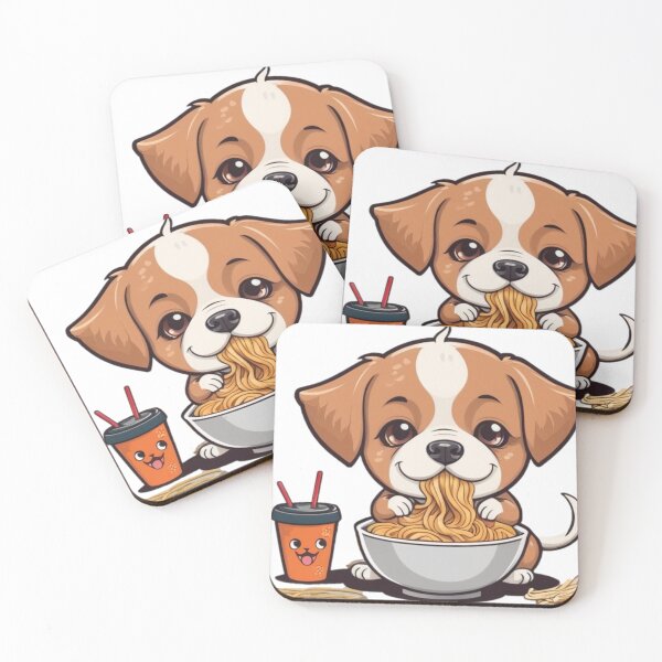 Item preview, Cute dog eating noodles 2 designed and sold by LykosShop.