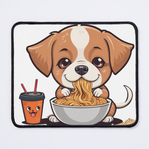 Item preview, Cute dog eating noodles 2 designed and sold by LykosShop.