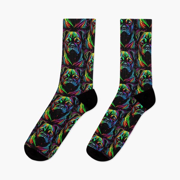 Item preview, Pug NEON GEOMETRIC 5 designed and sold by RedBluffTraders.