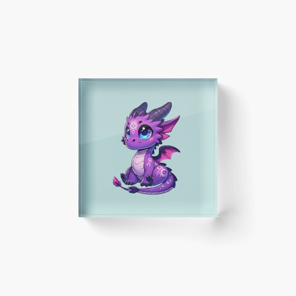 Item preview, Lindo Dragón Joven Púrpura, Elemental Psíquico Kawaii designed and sold by TD-Humor.
