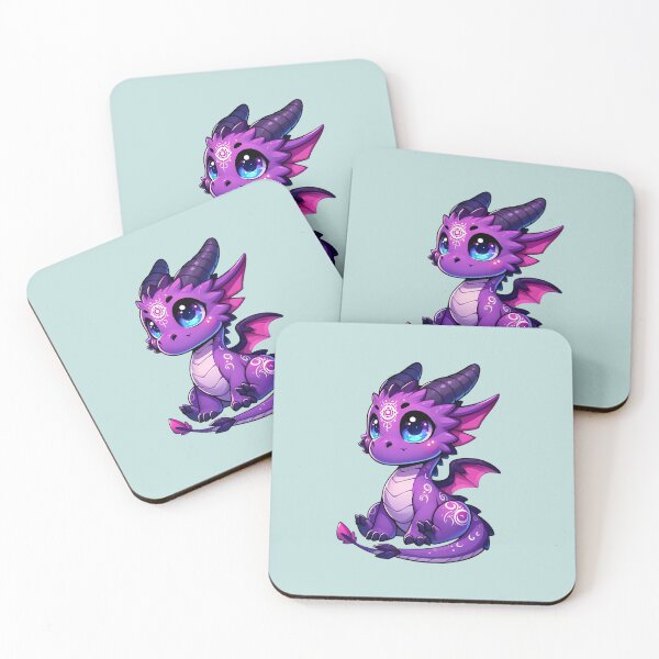 Item preview, Cute Purple Young Dragon, Kawaii Psychic Elemental designed and sold by TD-Humor.