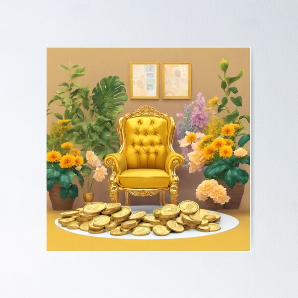 Item preview, Copy of Millionnaire lifestyle, gold coins, flowers and lanterns  designed and sold by Sugar Wisdom .