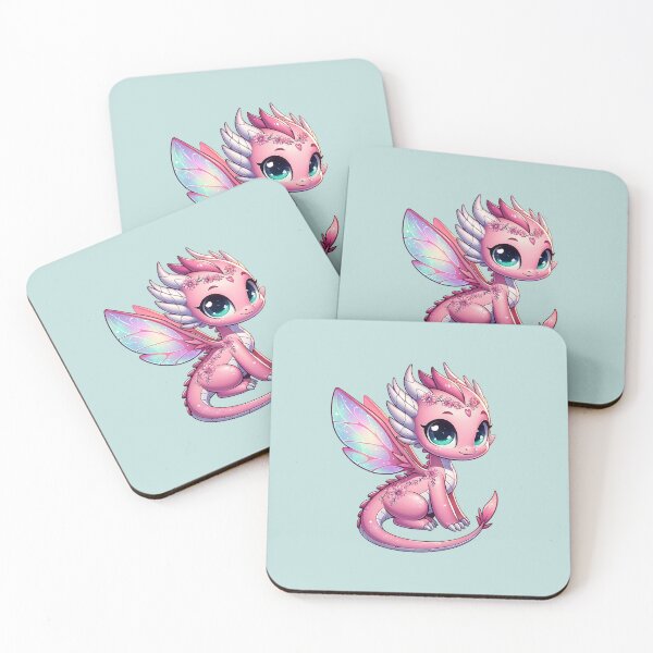 Item preview, Cute Pink Young Dragon, Kawaii Fairy Elemental designed and sold by TD-Humor.