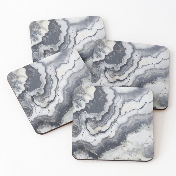 Item preview, Abstract Art Agate Stone Black Dark Grey Design designed and sold by fluffstuffgifts.