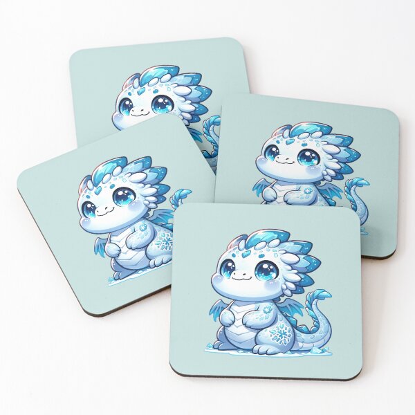 Item preview, Cute Light Blue Young Dragon, Kawaii Ice Elemental designed and sold by TD-Humor.