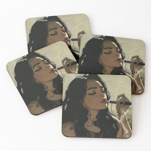 Item preview, Black Hair Girl Smoking designed and sold by GlowinUp Shop.