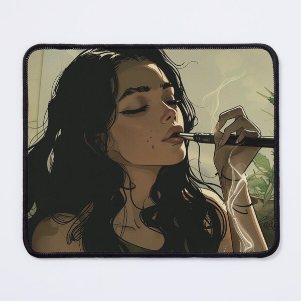 Item preview, Black Hair Girl Smoking designed and sold by GlowinUp Shop.