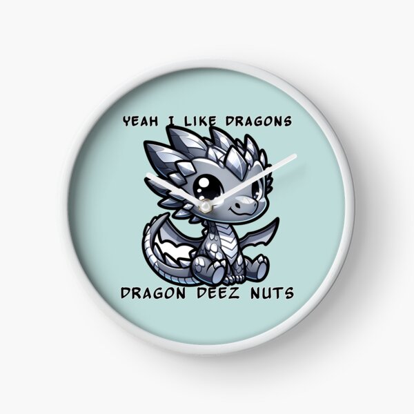 Item preview, Yeah I like dragons, Dragon Deez Nuts - Silver Metal Dragon designed and sold by TD-Humor.