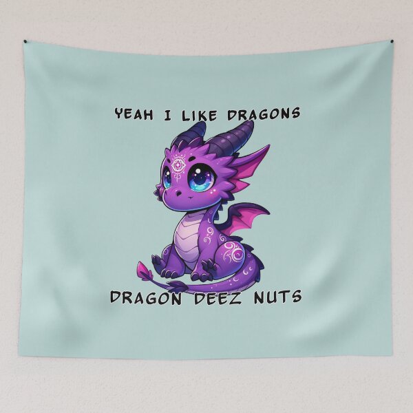 Item preview, Yeah I like dragons, Dragon Deez Nuts - Purple Psychic Dragon designed and sold by TD-Humor.