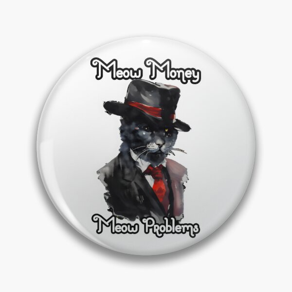 Item preview, "Meow Money, Meow Problems" Mafia Kitty Musings: Watercolor Mobster Cat Design designed and sold by MillennialVibe.